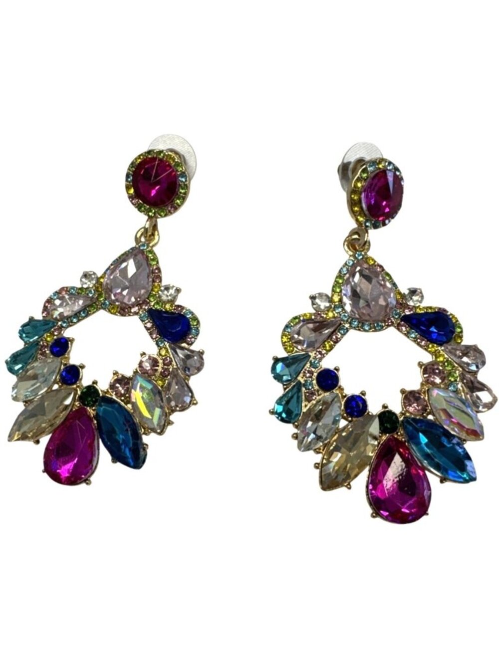 Colorful Crystal Statement Earrings